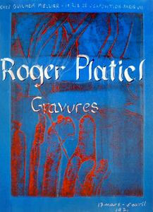 Affiche de l'exposition Ă la Galerie Mellier Ă Paris en 1971