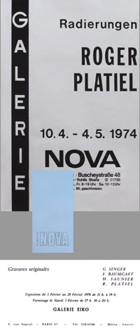 Affiche pour l'exposition Ă la Galerie Nova de Hagen.